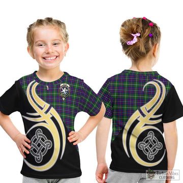 Inglis Tartan Kid T-Shirt with Family Crest and Celtic Symbol Style