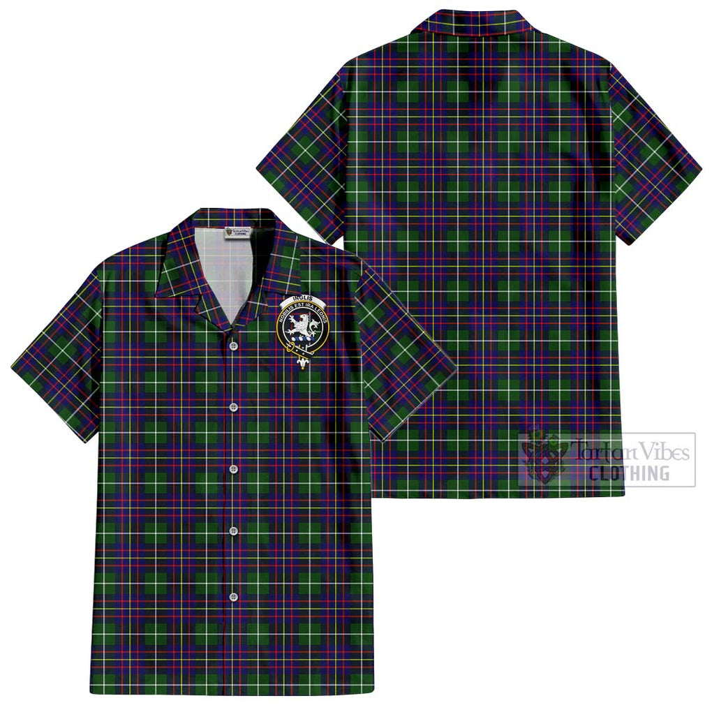 Inglis Tartan Cotton Hawaiian Shirt with Family Crest Kid - Tartan Vibes Clothing