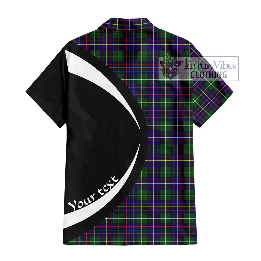 Inglis Tartan Short Sleeve Button Up with Family Crest Circle Style - Tartan Vibes Clothing