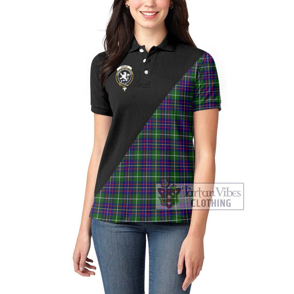 Inglis Tartan Women's Polo Shirt with Family Crest and Military Logo Style - Tartanvibesclothing Shop