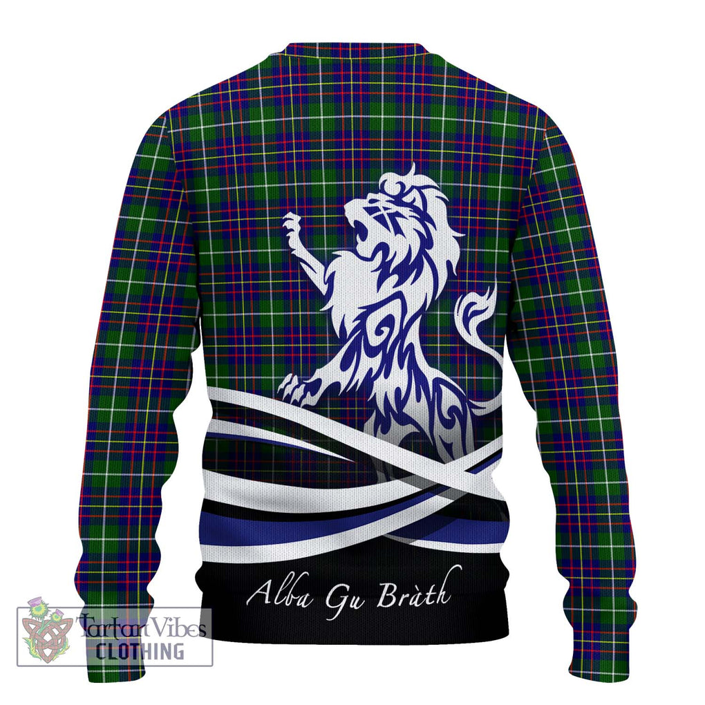 Inglis Tartan Knitted Sweater with Alba Gu Brath Regal Lion Emblem - Tartanvibesclothing Shop