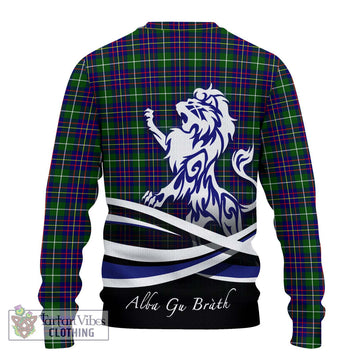 Inglis Tartan Ugly Sweater with Alba Gu Brath Regal Lion Emblem