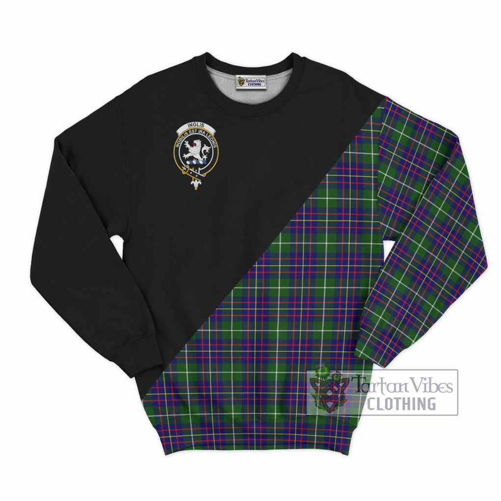 Inglis Tartan Sweatshirt with Family Crest and Military Logo Style - Tartanvibesclothing Shop