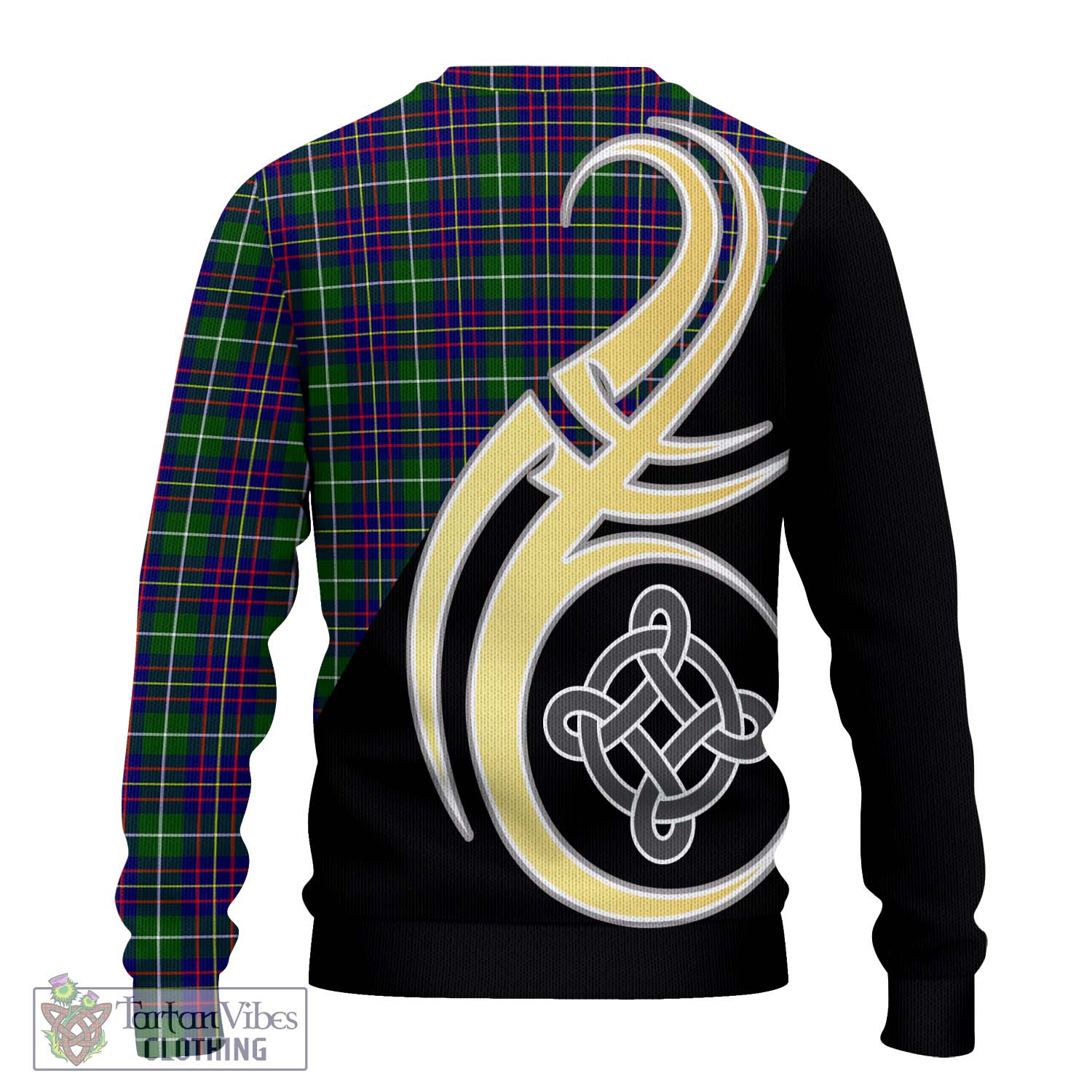 Inglis Tartan Knitted Sweater with Family Crest and Celtic Symbol Style - Tartan Vibes Clothing