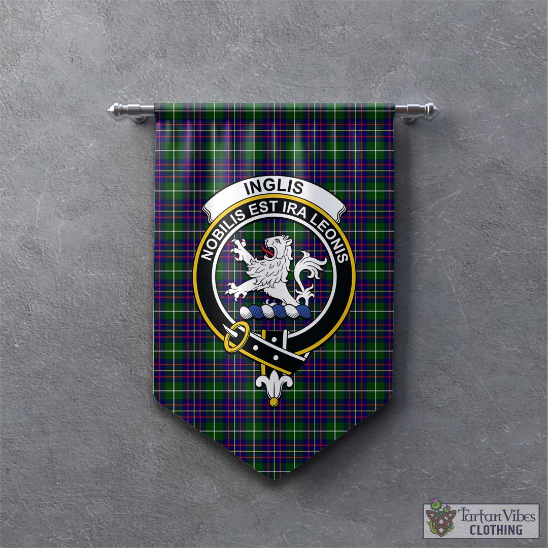 Inglis Tartan Gonfalon, Tartan Banner with Family Crest - Tartan Vibes Clothing