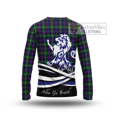 Inglis Tartan Long Sleeve T-Shirt with Alba Gu Brath Regal Lion Emblem