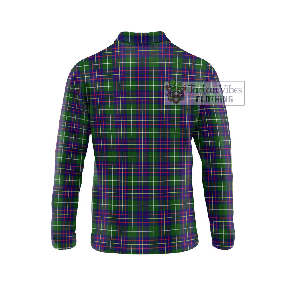 Inglis Tartan Long Sleeve Polo Shirt with Family Crest DNA In Me Style - Tartanvibesclothing Shop