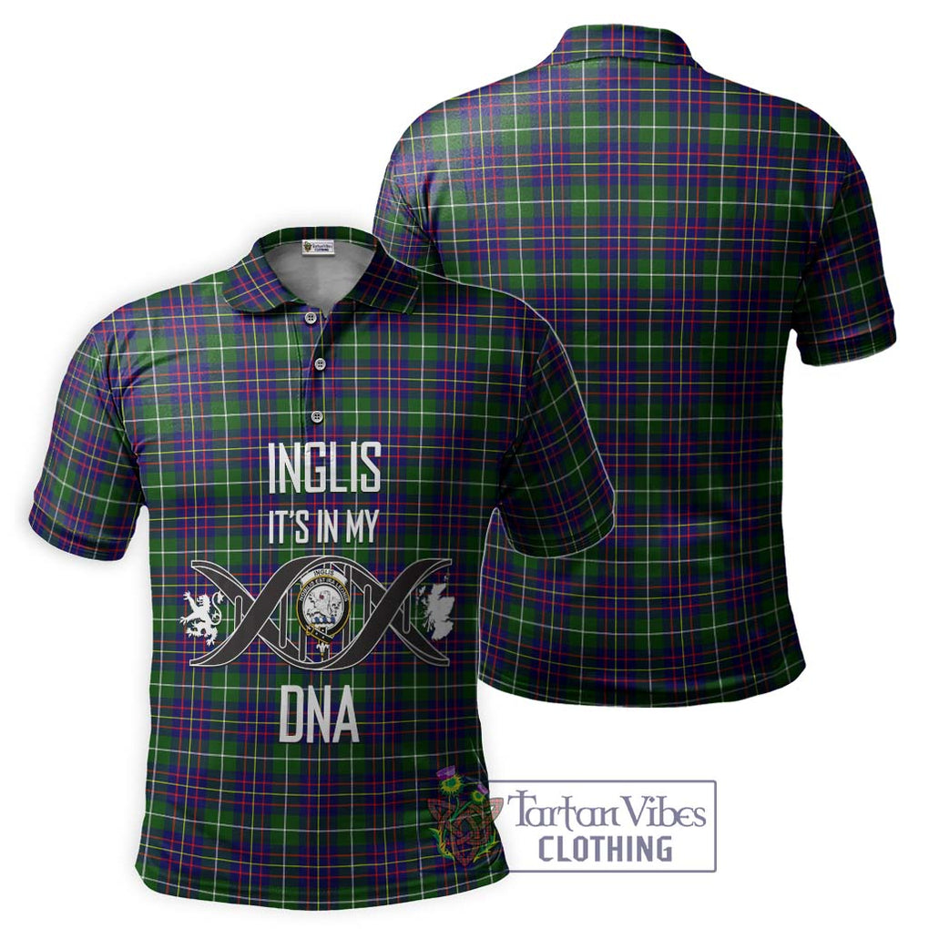 Inglis Tartan Polo Shirt with Family Crest DNA In Me Style - Tartanvibesclothing Shop