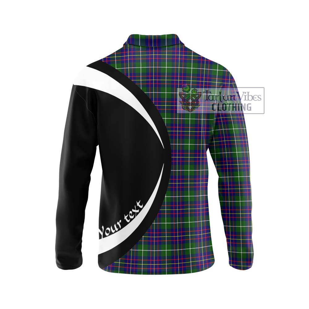 Inglis Tartan Long Sleeve Polo Shirt with Family Crest Circle Style - Tartan Vibes Clothing