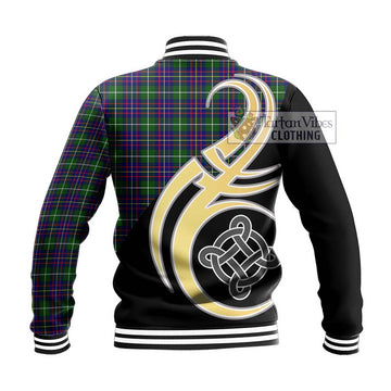 Inglis Tartan Baseball Jacket with Family Crest and Celtic Symbol Style