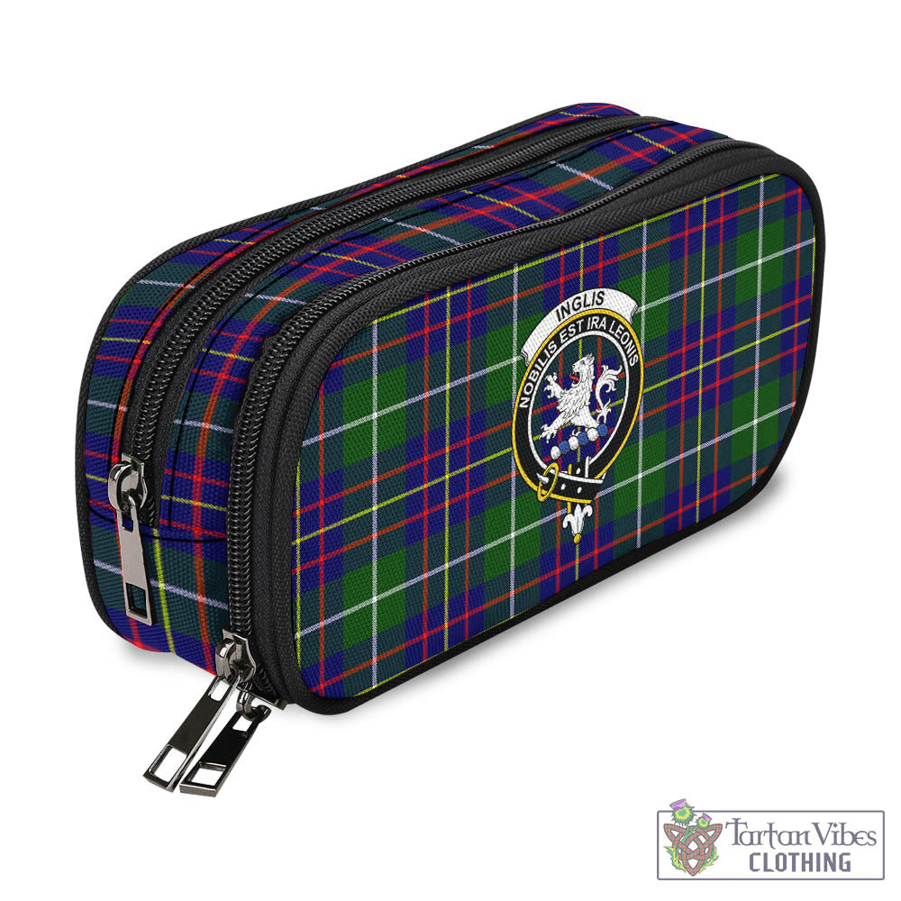 Tartan Vibes Clothing Inglis Modern Tartan Pen and Pencil Case with Family Crest