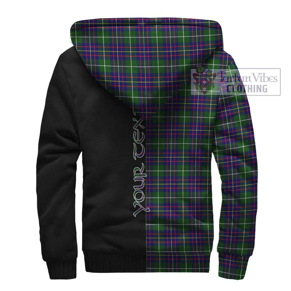 Inglis Tartan Sherpa Hoodie with Family Crest and Half Of Me Style - Tartanvibesclothing Shop