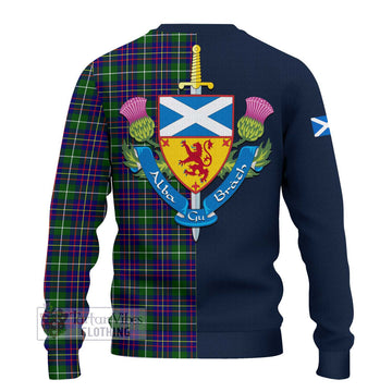 Inglis Tartan Ugly Sweater Alba with Scottish Lion Royal Arm Half Style - Tartan Vibes Clothing
