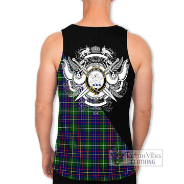 Inglis Tartan Men's Tank Top with Family Crest and Military Logo Style