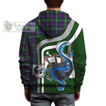 Inglis Tartan Hoodie with Epic Bagpipe Style