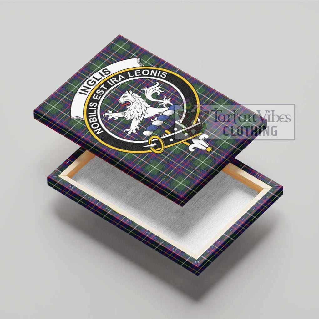 Inglis Tartan Canvas Print Wall Art with Family Crest - Tartan Vibes Clothing