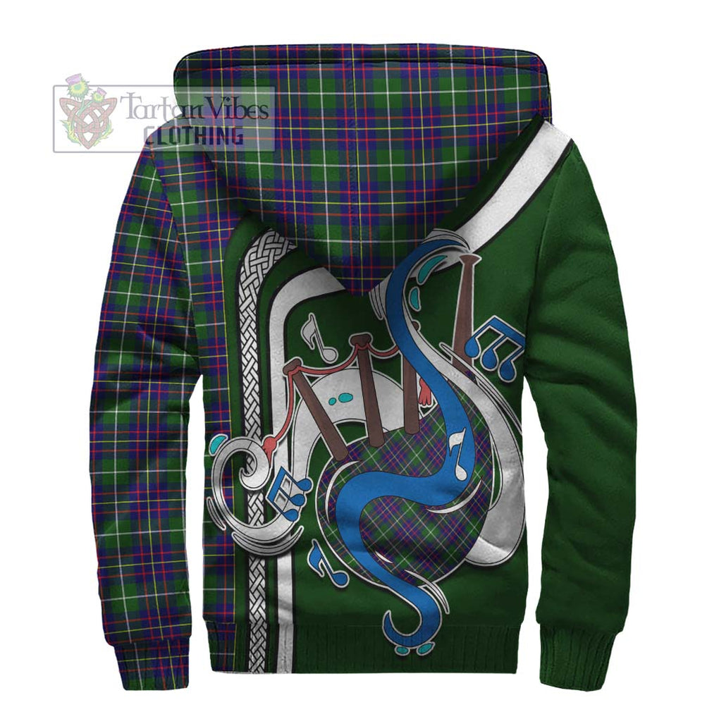 Inglis Tartan Sherpa Hoodie with Epic Bagpipe Style - Tartanvibesclothing Shop