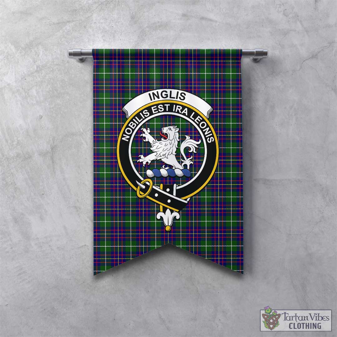 Inglis Tartan Gonfalon, Tartan Banner with Family Crest - Tartan Vibes Clothing