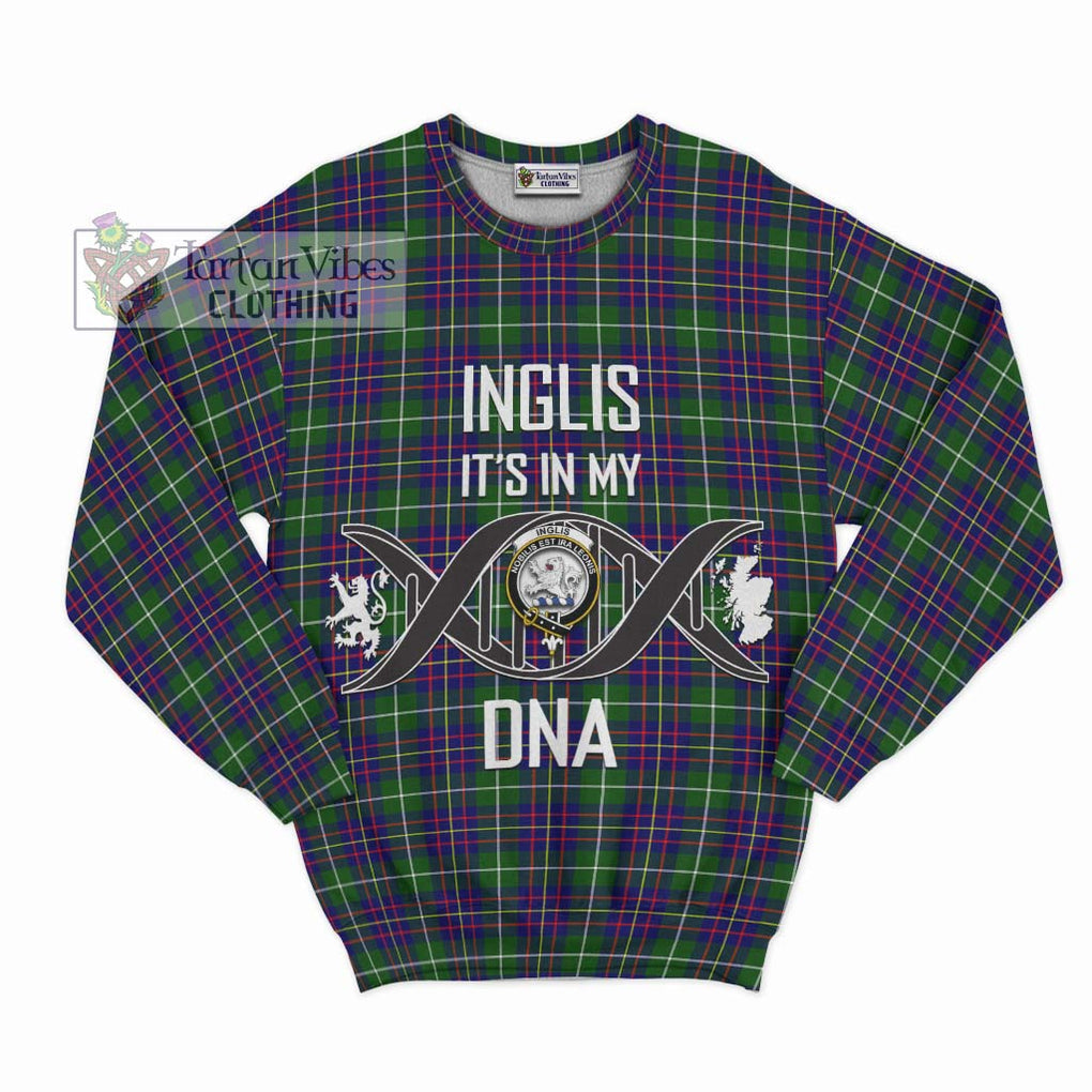 Inglis Tartan Sweatshirt with Family Crest DNA In Me Style - Tartanvibesclothing Shop