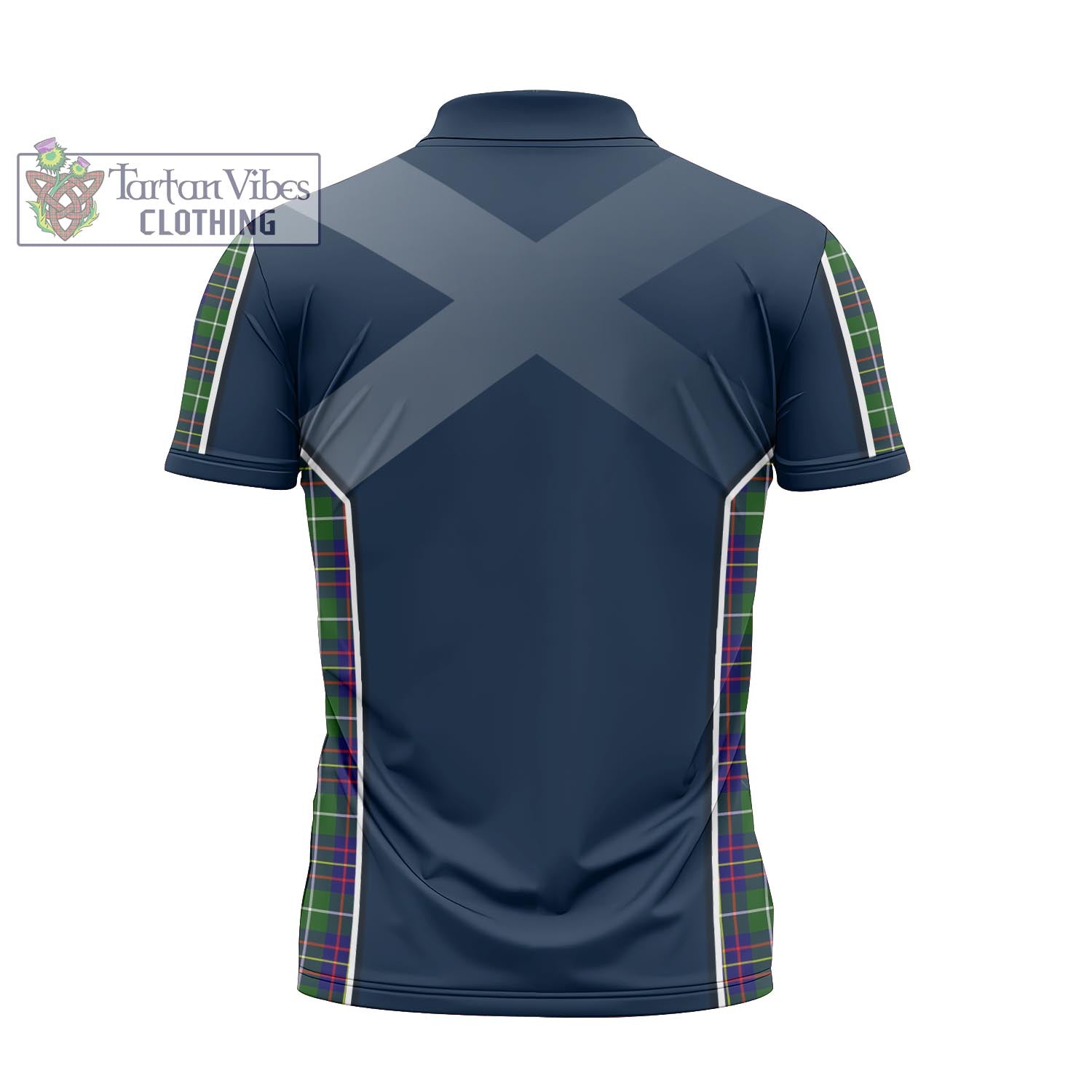 Tartan Vibes Clothing Inglis Modern Tartan Zipper Polo Shirt with Family Crest and Scottish Thistle Vibes Sport Style