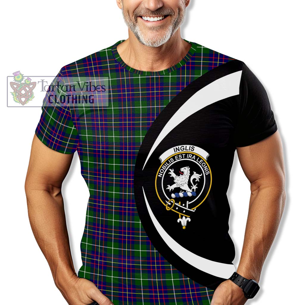 Tartan Vibes Clothing Inglis Modern Tartan T-Shirt with Family Crest Circle Style