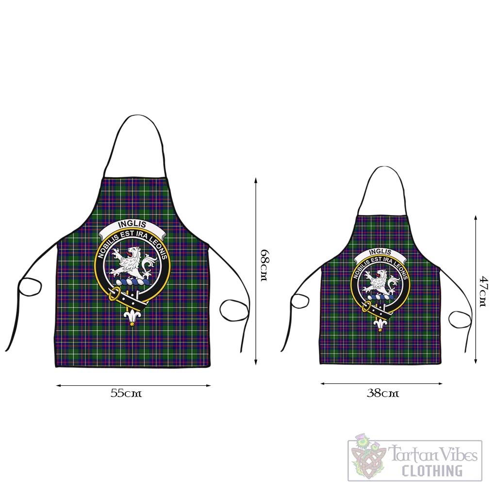 Inglis Tartan Apron with Family Crest Black L 55x68 cm - Tartan Vibes Clothing