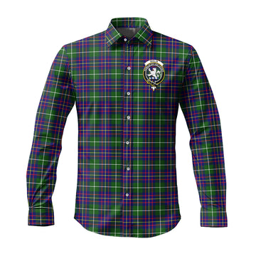 Inglis Tartan Long Sleeve Button Up Shirt with Family Crest