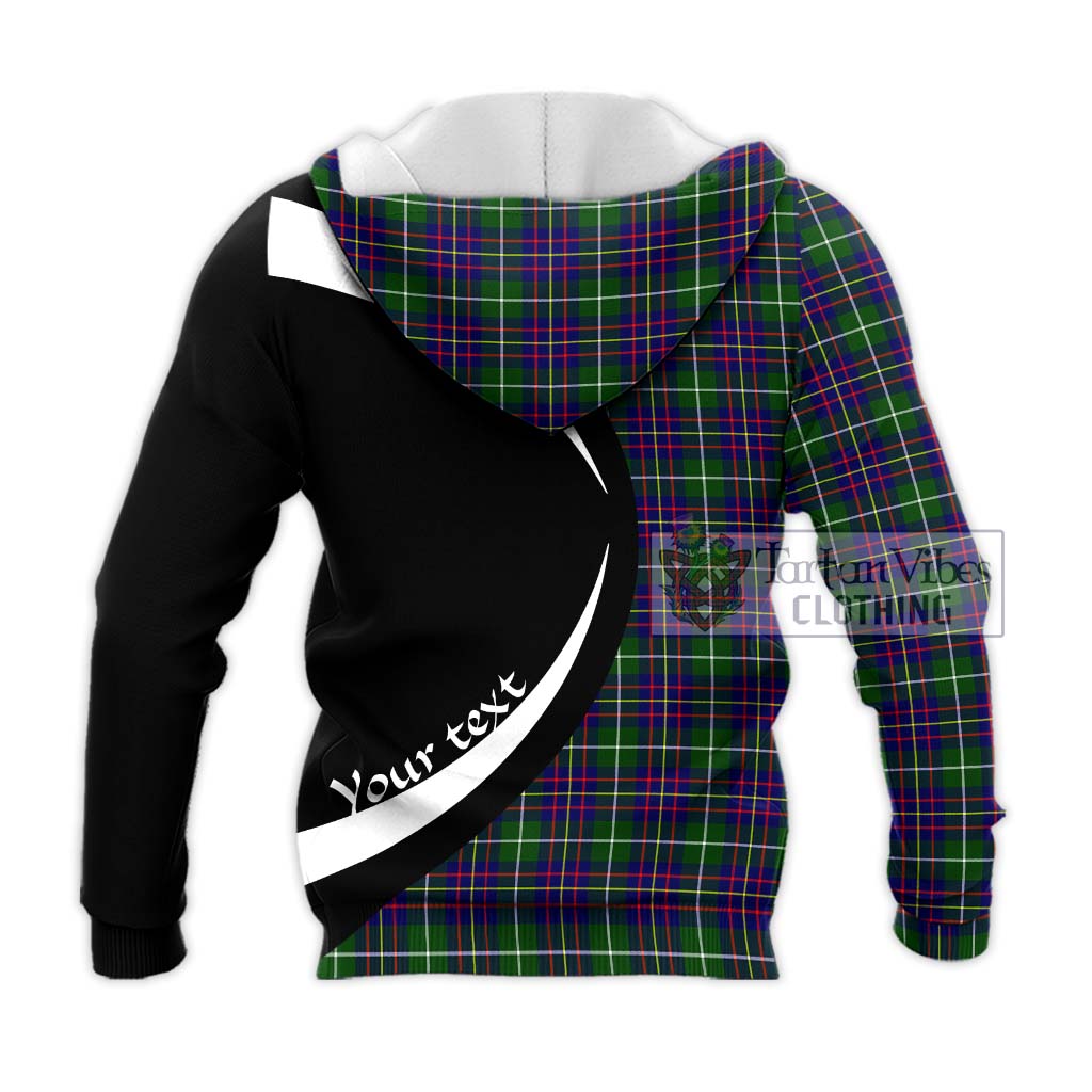 Inglis Tartan Knitted Hoodie with Family Crest Circle Style - Tartan Vibes Clothing