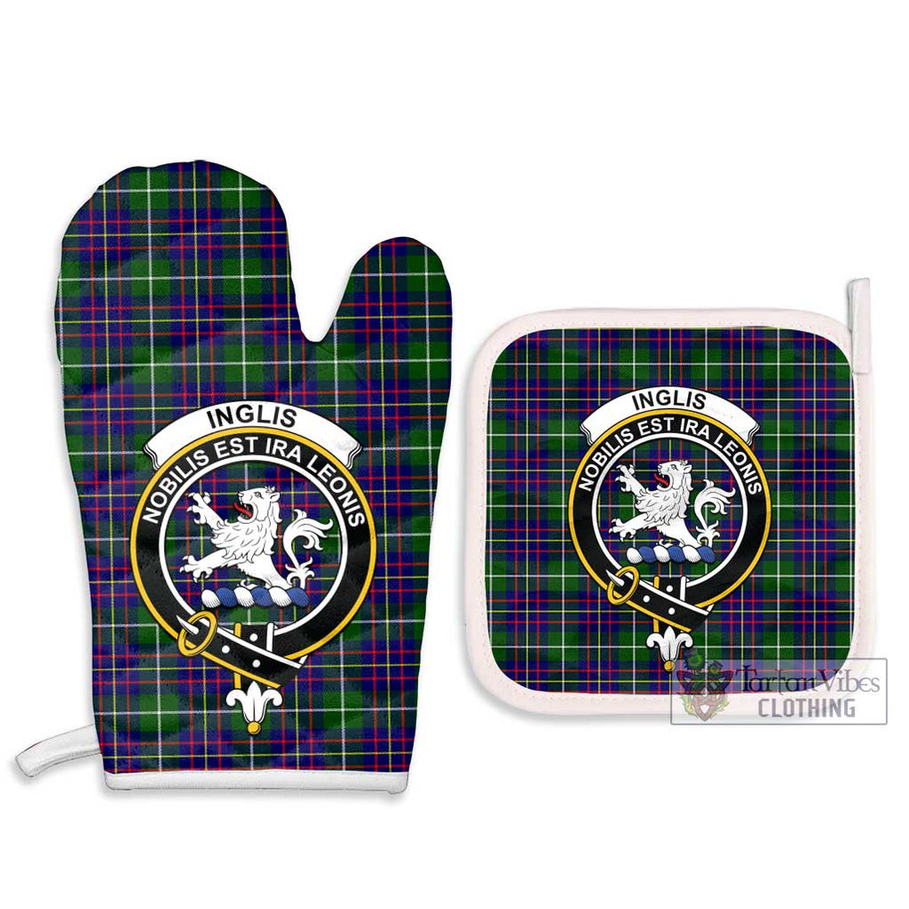 Inglis Tartan Combo Oven Mitt & Pot-Holder with Family Crest Combo 1 Oven Mitt & 2 Pot-Holder White - Tartan Vibes Clothing