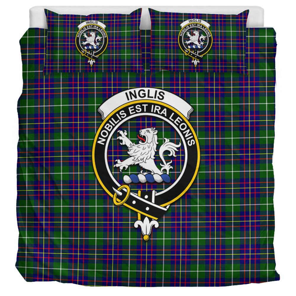 Inglis Tartan Bedding Set with Family Crest UK Bedding Set UK Super King 104*94 inch - Tartan Vibes Clothing