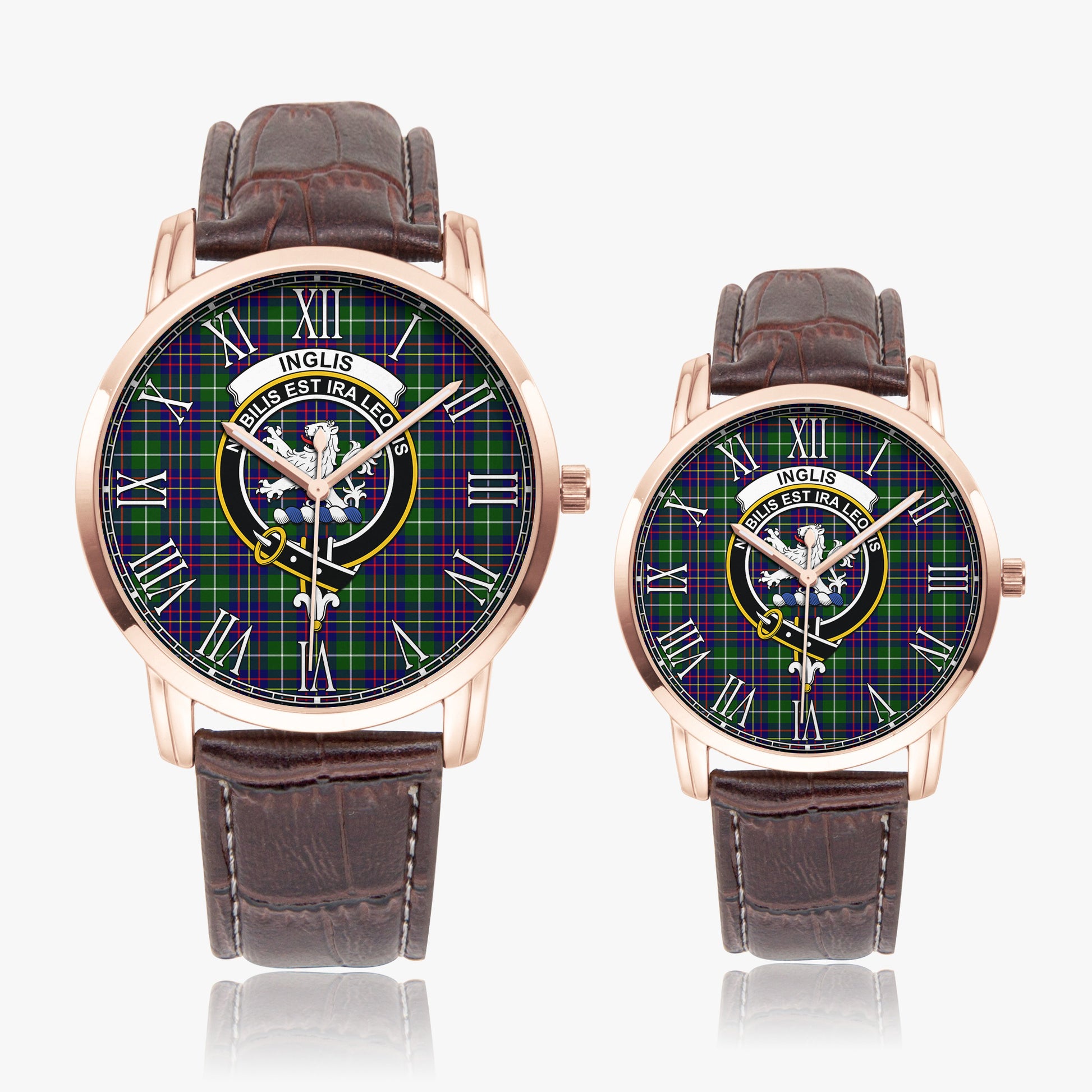 Inglis Modern Tartan Family Crest Leather Strap Quartz Watch - Tartanvibesclothing