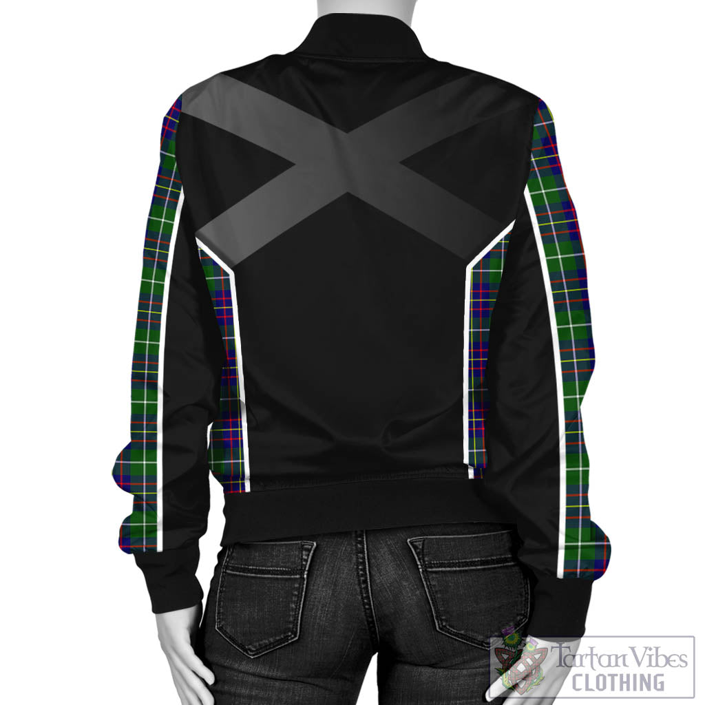 Tartan Vibes Clothing Inglis Modern Tartan Bomber Jacket with Family Crest and Scottish Thistle Vibes Sport Style