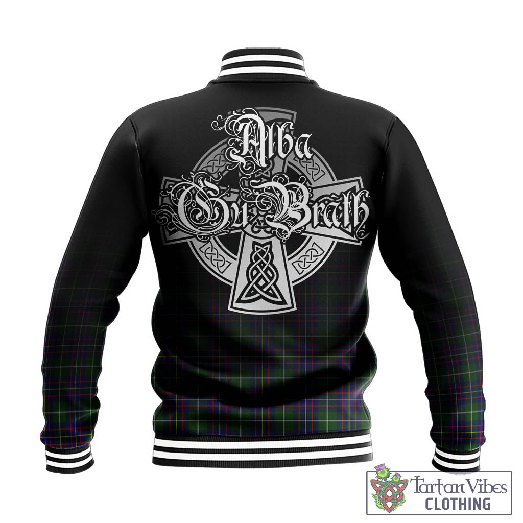 Tartan Vibes Clothing Inglis Modern Tartan Baseball Jacket Featuring Alba Gu Brath Family Crest Celtic Inspired