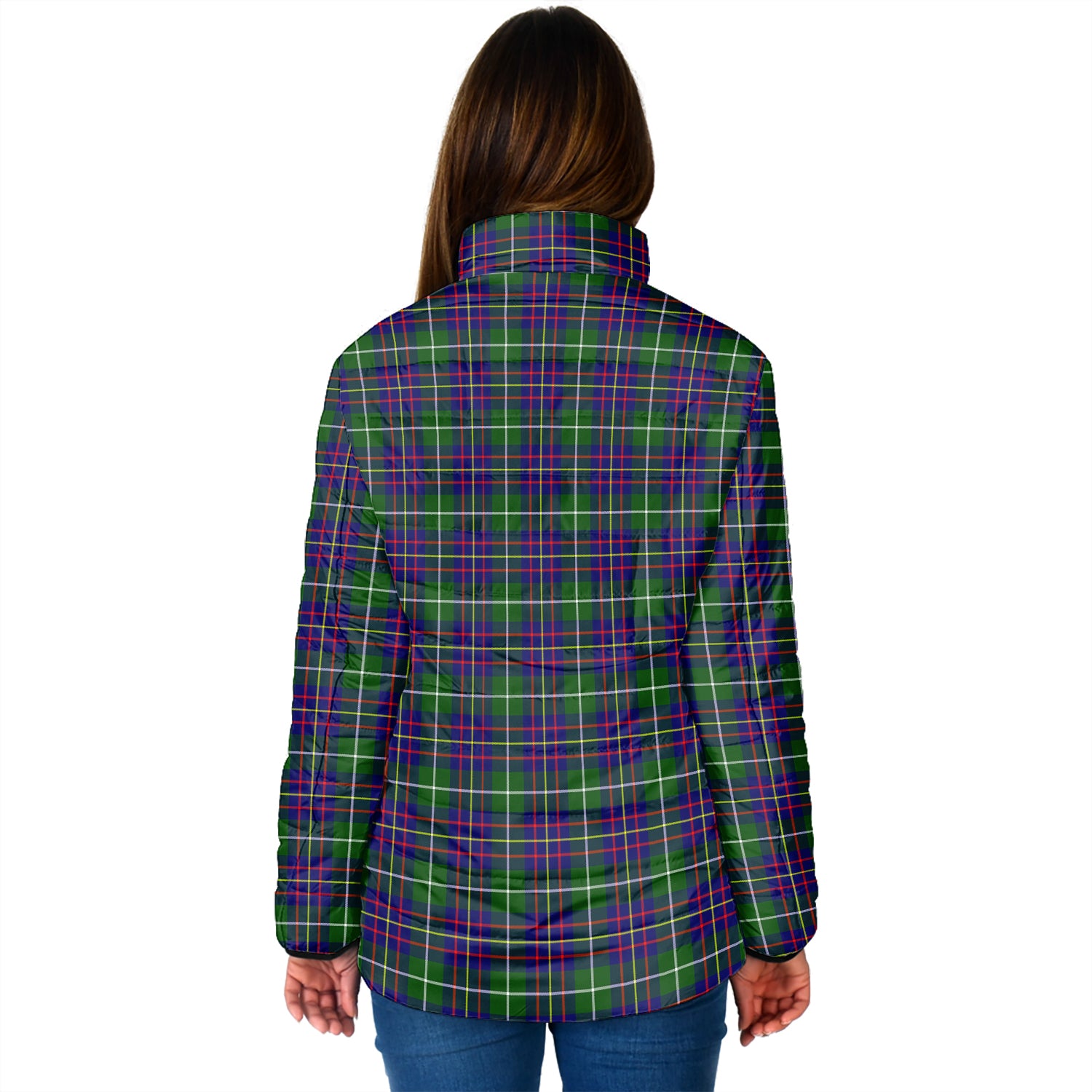 Inglis Modern Tartan Padded Jacket with Family Crest - Tartanvibesclothing