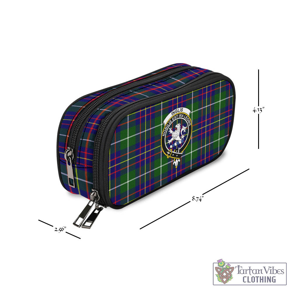 Tartan Vibes Clothing Inglis Modern Tartan Pen and Pencil Case with Family Crest