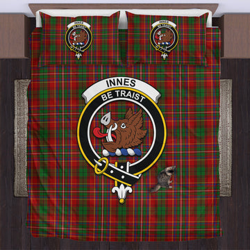 Innes Tartan Bedding Set with Family Crest