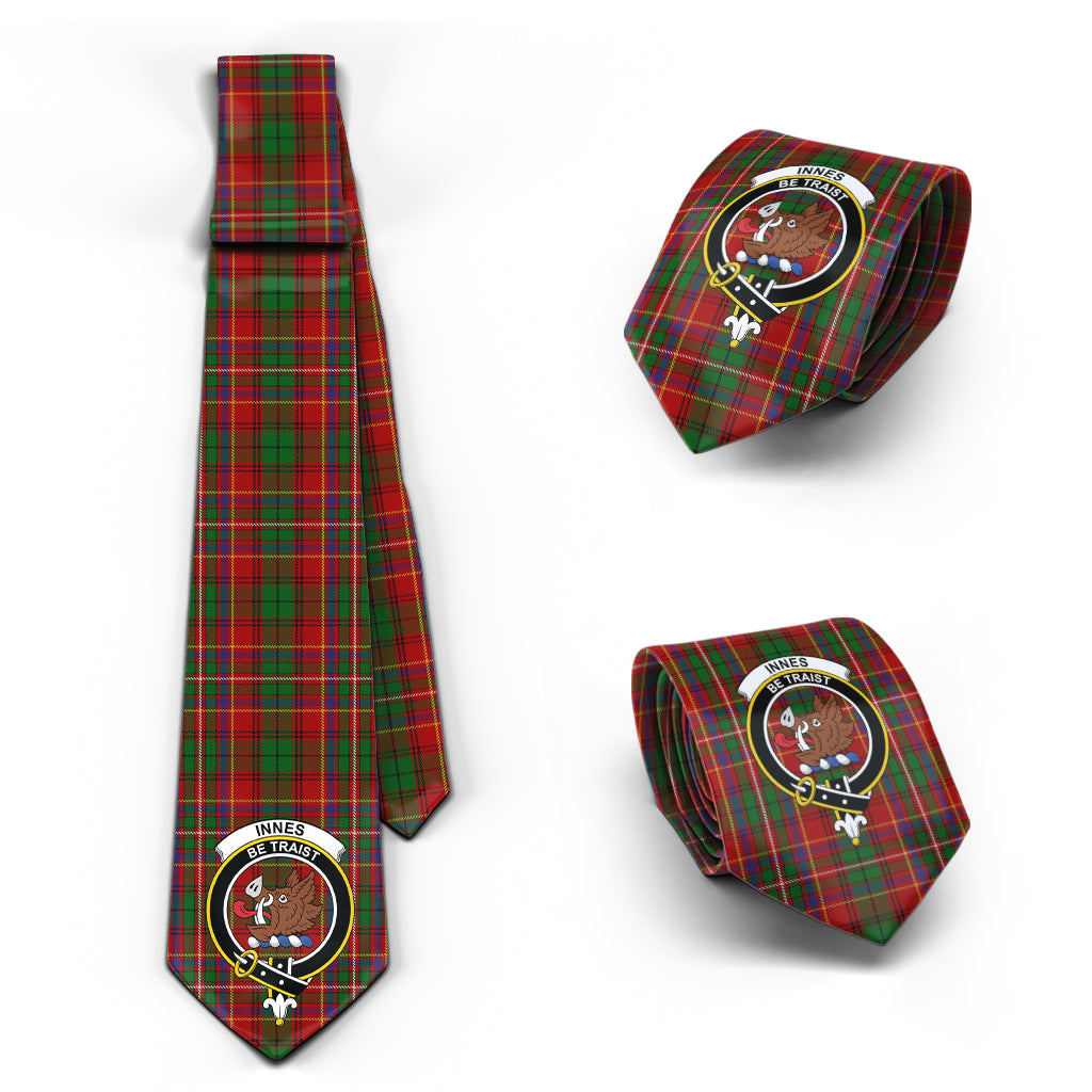 Innes Tartan Classic Necktie with Family Crest Necktie One Size - Tartan Vibes Clothing
