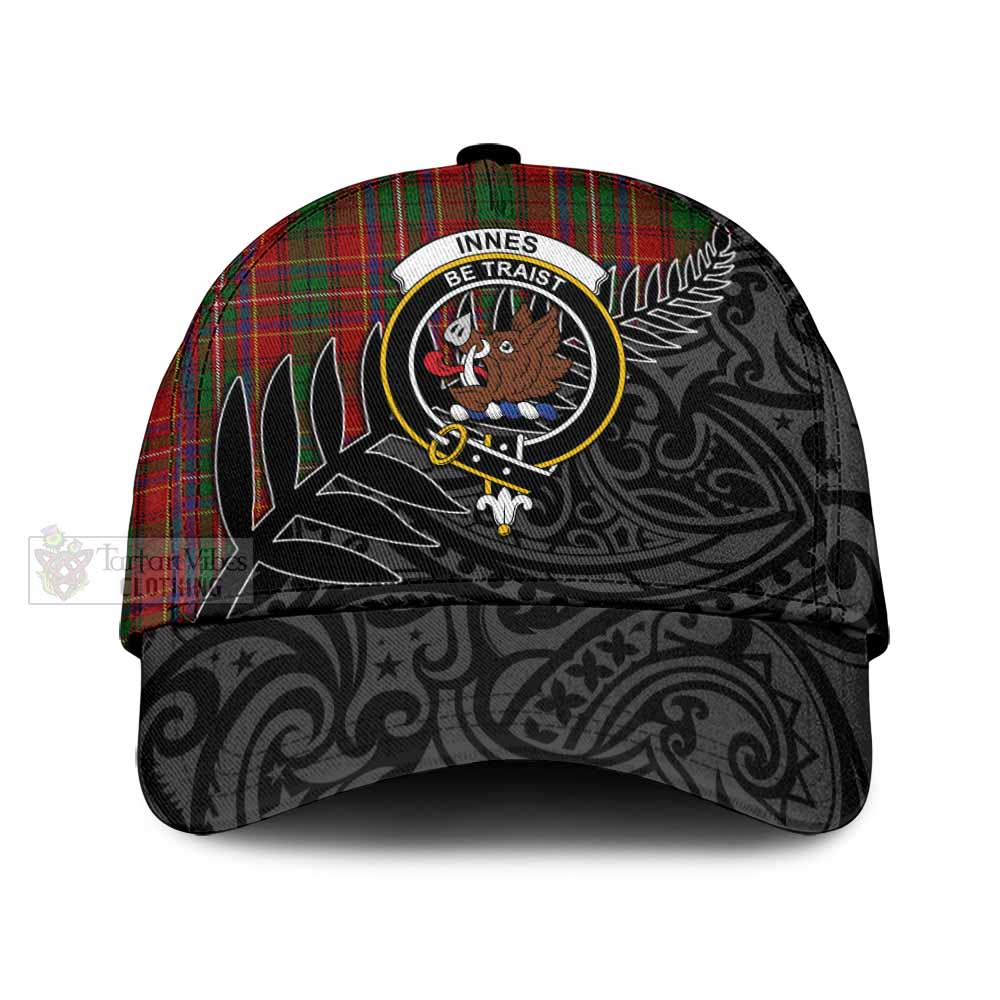 Tartan Vibes Clothing Innes Tartan Classic Cap with New Zealand Silver Fern Half Style