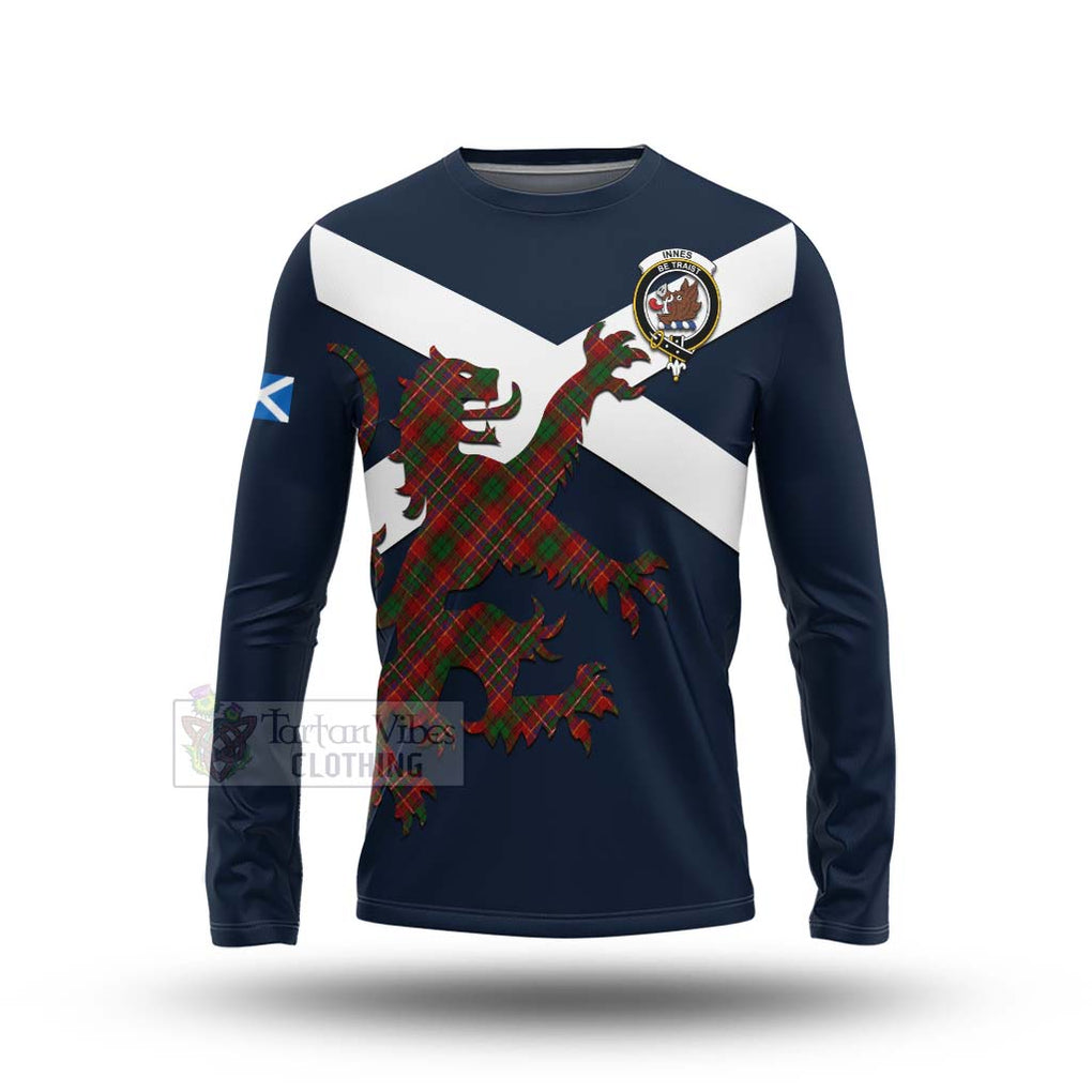 Tartan Vibes Clothing Innes Tartan Lion Rampant Long Sleeve T-Shirt – Proudly Display Your Heritage with Alba Gu Brath and Clan Name