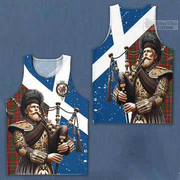 Innes Tartan Men's Tank Top with Family Crest Scottish Bagpiper Vibes