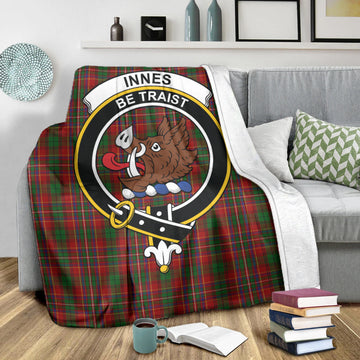 Innes Tartan Blanket with Family Crest