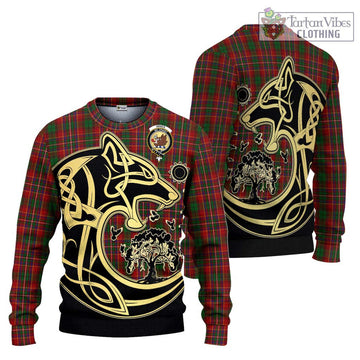 Innes Tartan Ugly Sweater with Family Crest Celtic Wolf Style