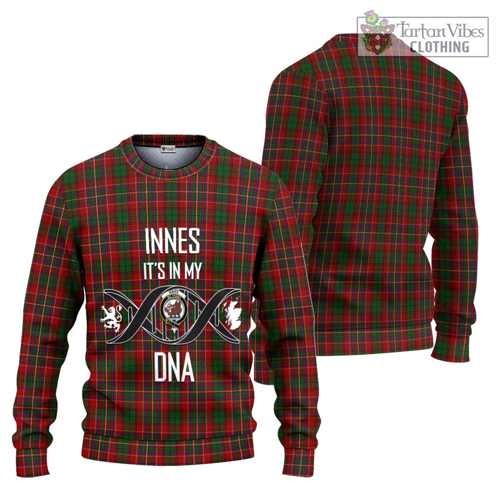 Innes Tartan Knitted Sweater with Family Crest DNA In Me Style Unisex - Tartanvibesclothing Shop