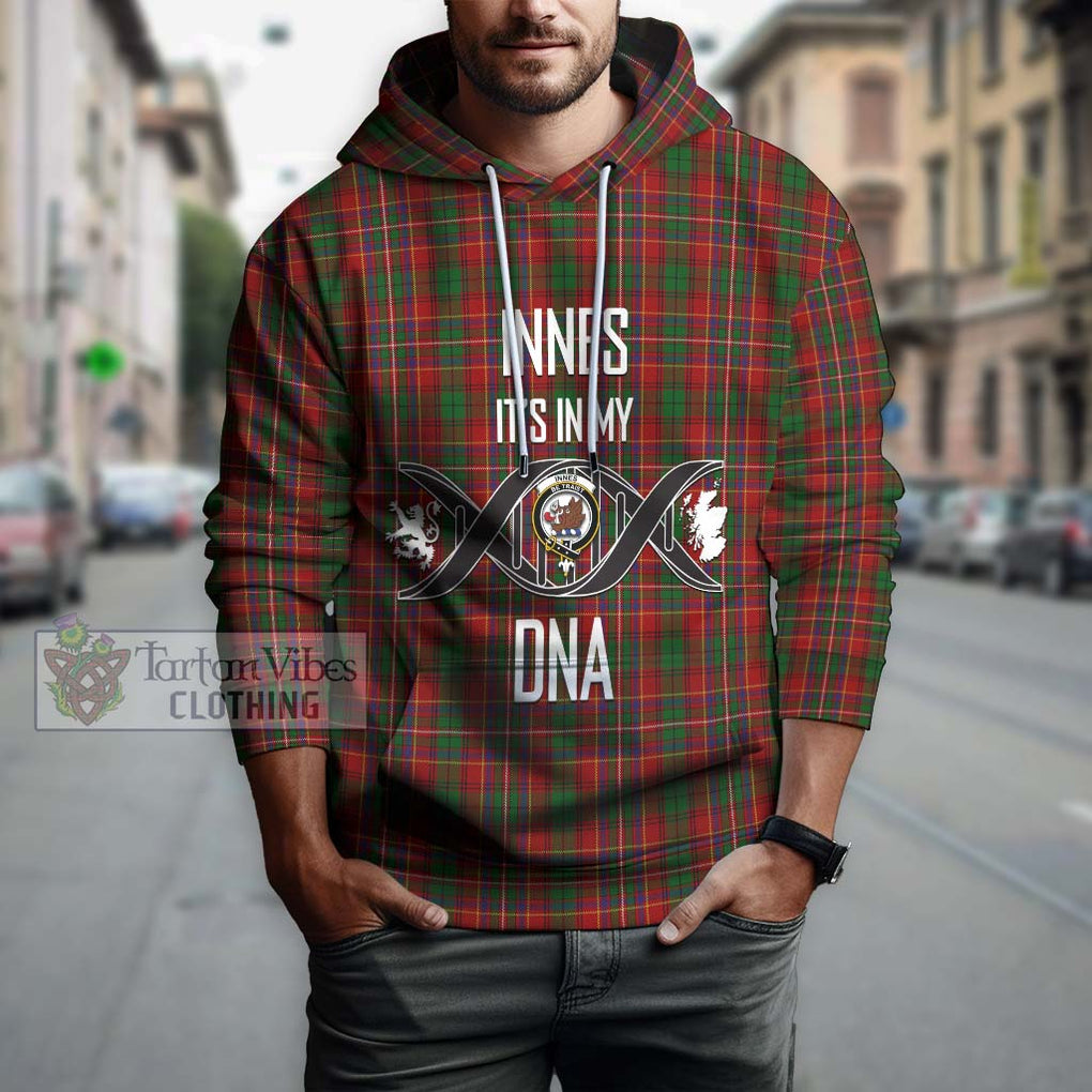 Innes Tartan Hoodie with Family Crest DNA In Me Style Pullover Hoodie - Tartanvibesclothing Shop