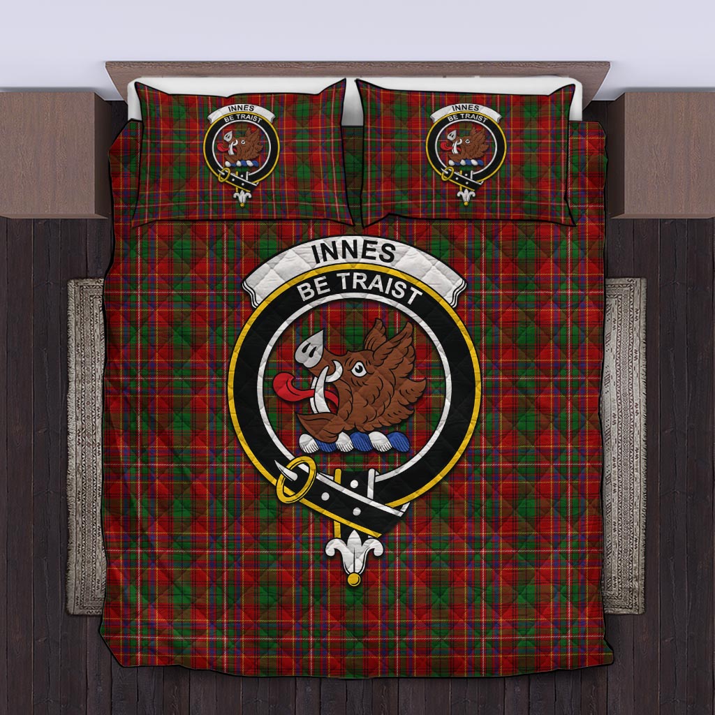 Innes Tartan Quilt Bed Set with Family Crest Twin - Tartan Vibes Clothing