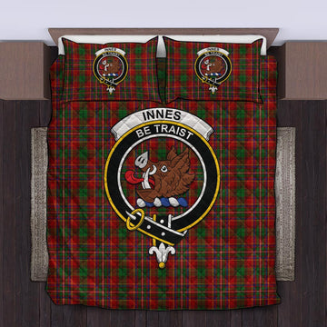 Innes Tartan Quilt Bed Set with Family Crest