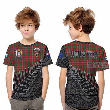 Innes Crest Tartan Kid T-Shirt with New Zealand Silver Fern Half Style