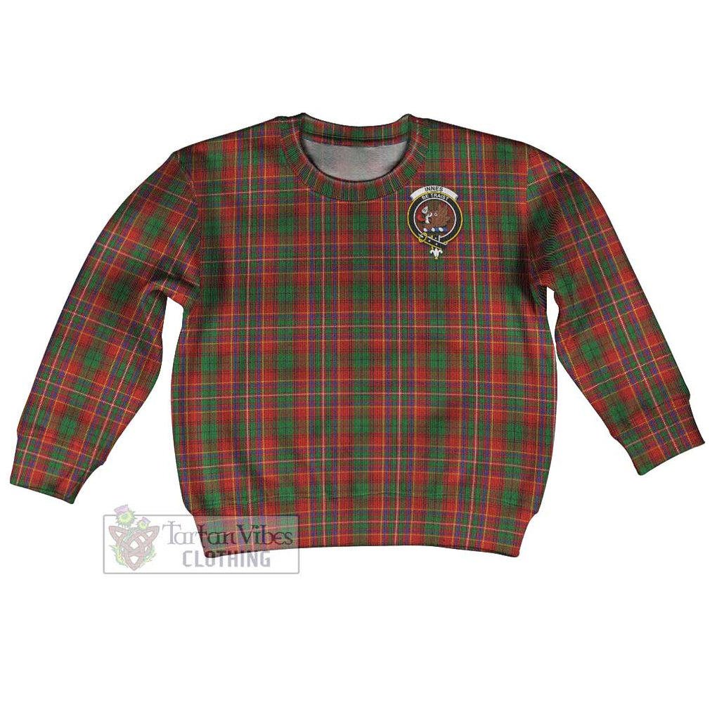 Tartan Vibes Clothing Innes Tartan Kid Ugly Sweater with Family Crest