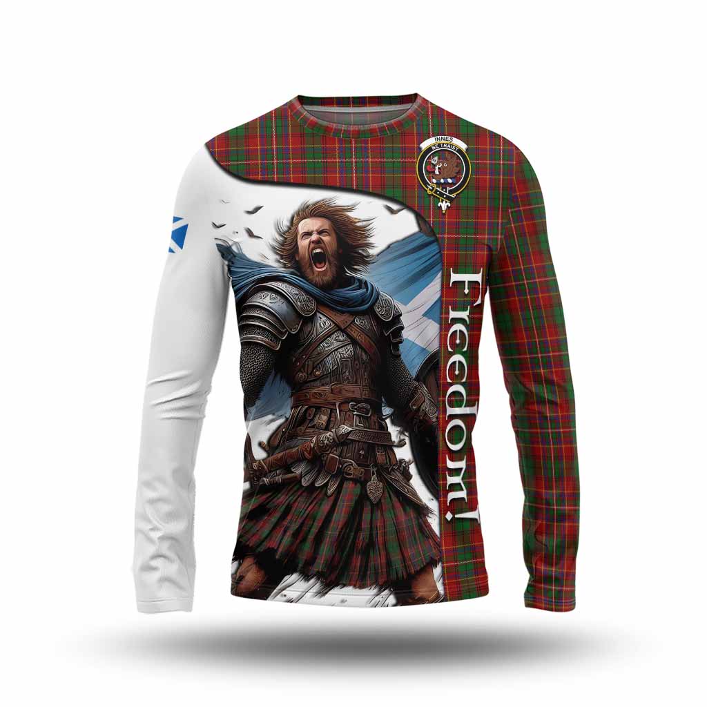 Tartan Vibes Clothing Innes Crest Tartan Long Sleeve T-Shirt Inspired by the Freedom of Scottish Warrior