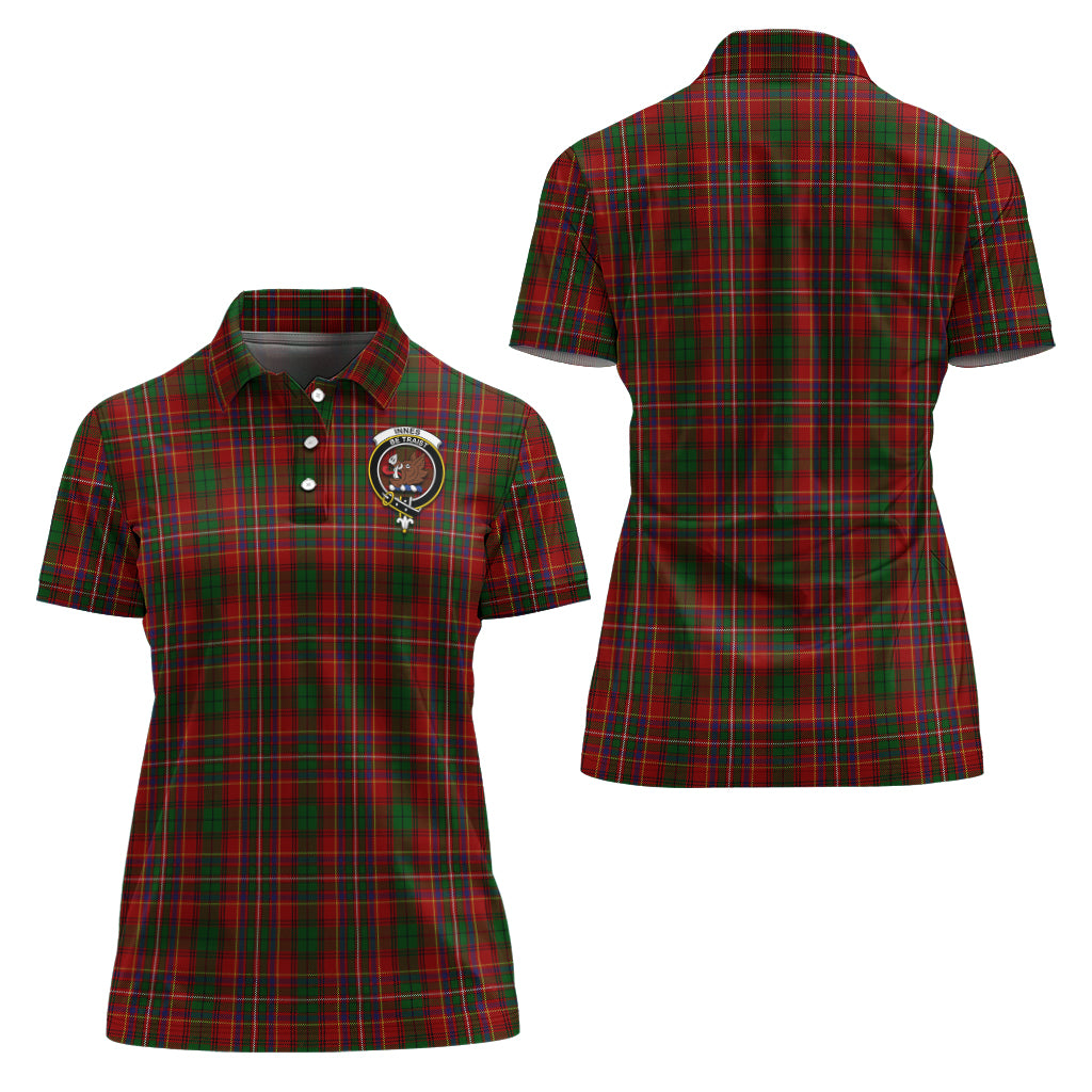 Innes Tartan Polo Shirt with Family Crest For Women Women - Tartan Vibes Clothing